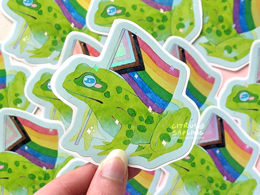 Pride Frog Holo Sticker