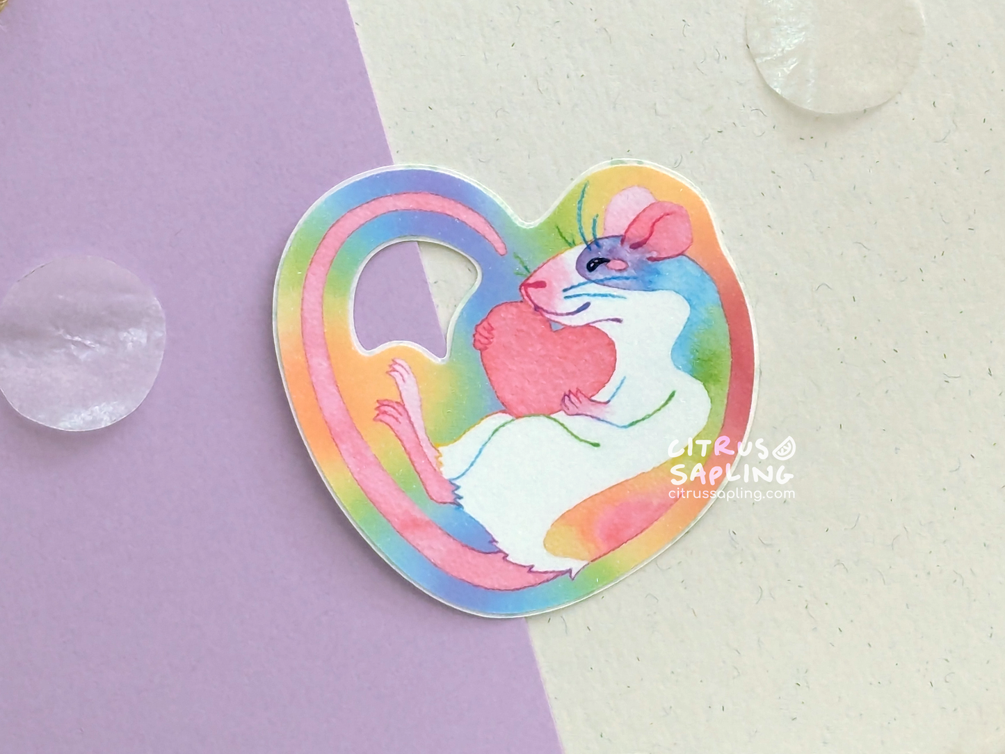 Rainbow Rat Glitter Sticker