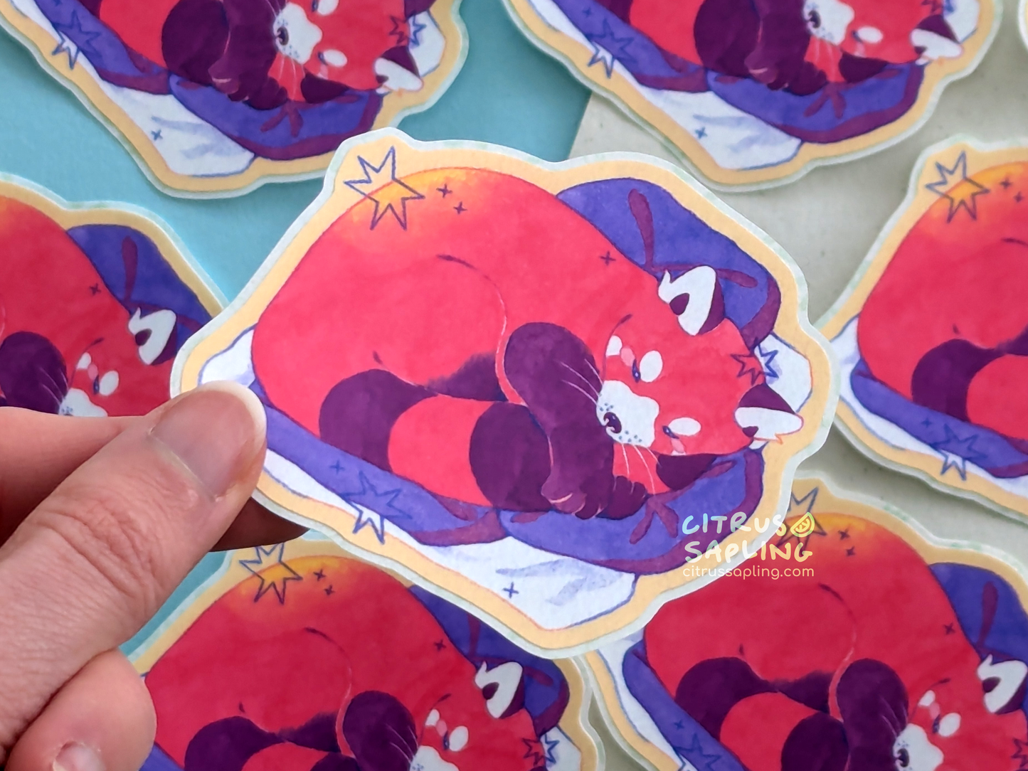 Sleepy Red Panda Sticker
