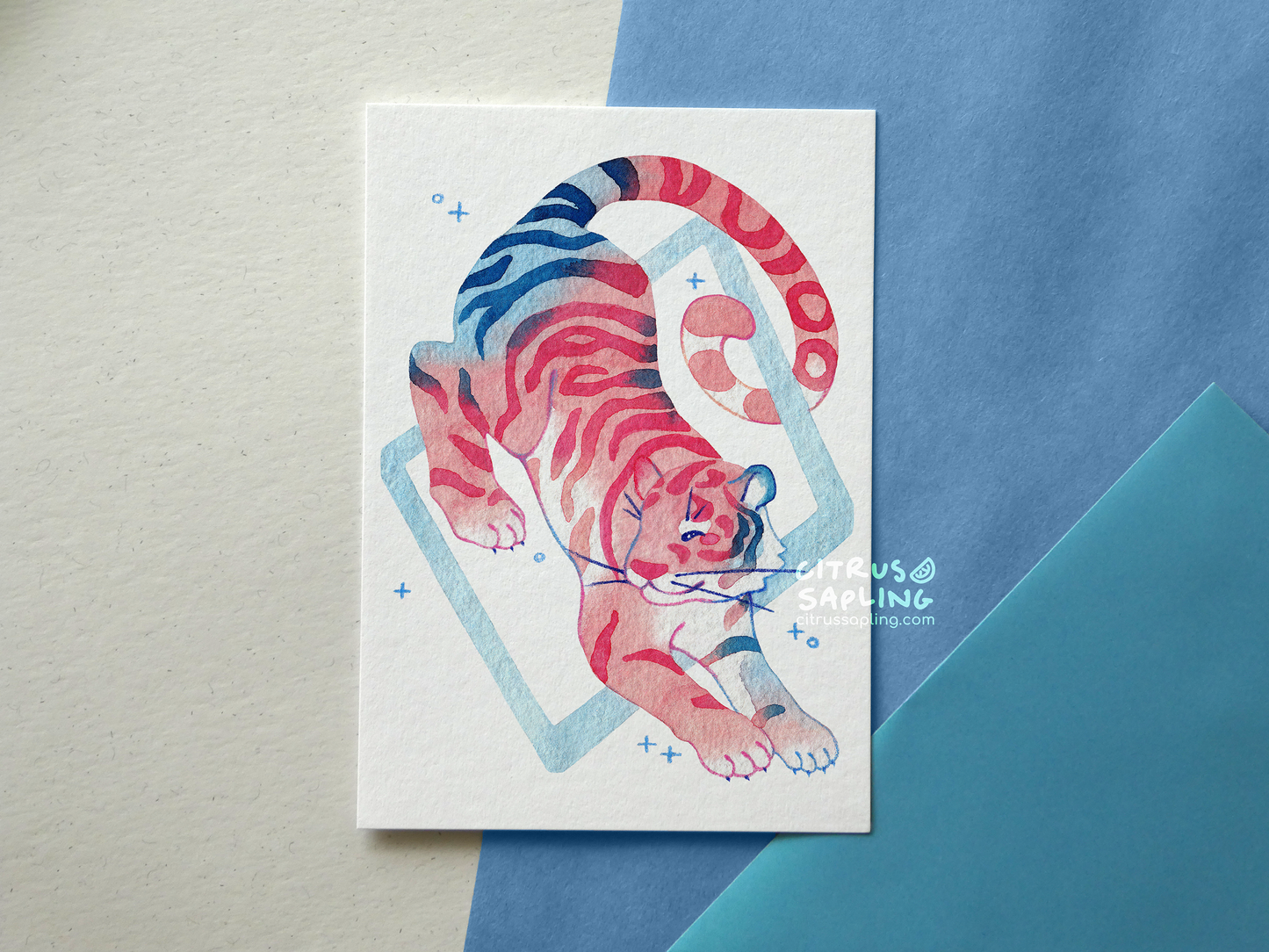 Peach Tiger Postcard