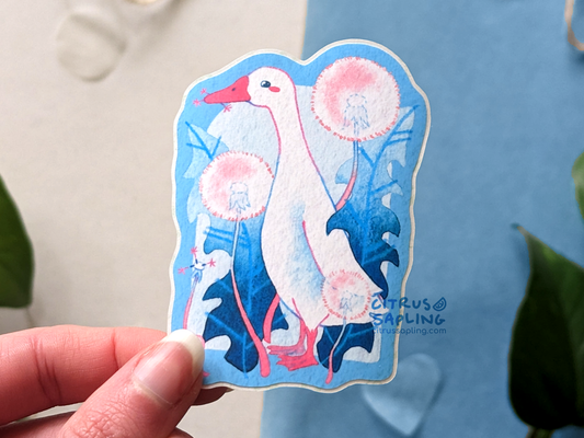 Dandelion Runner Duck Sticker
