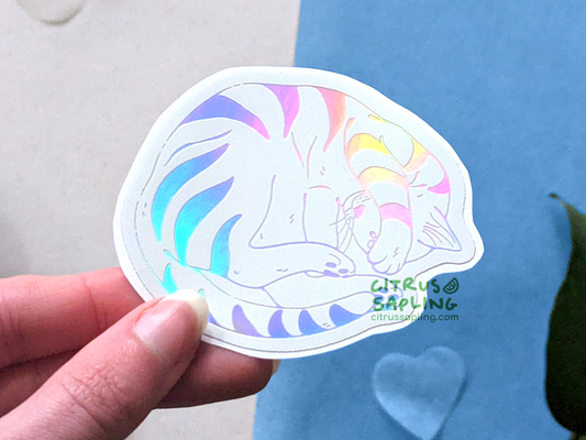 Tabby Cat Holo Sticker