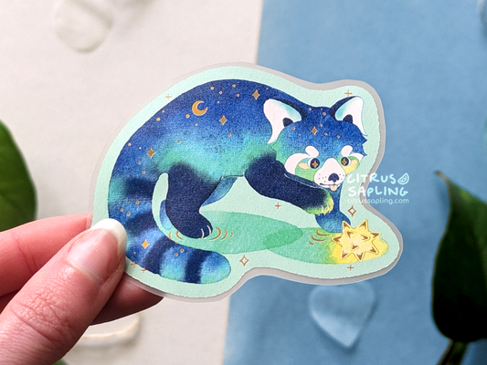 Red Panda Gold Foiled Sticker