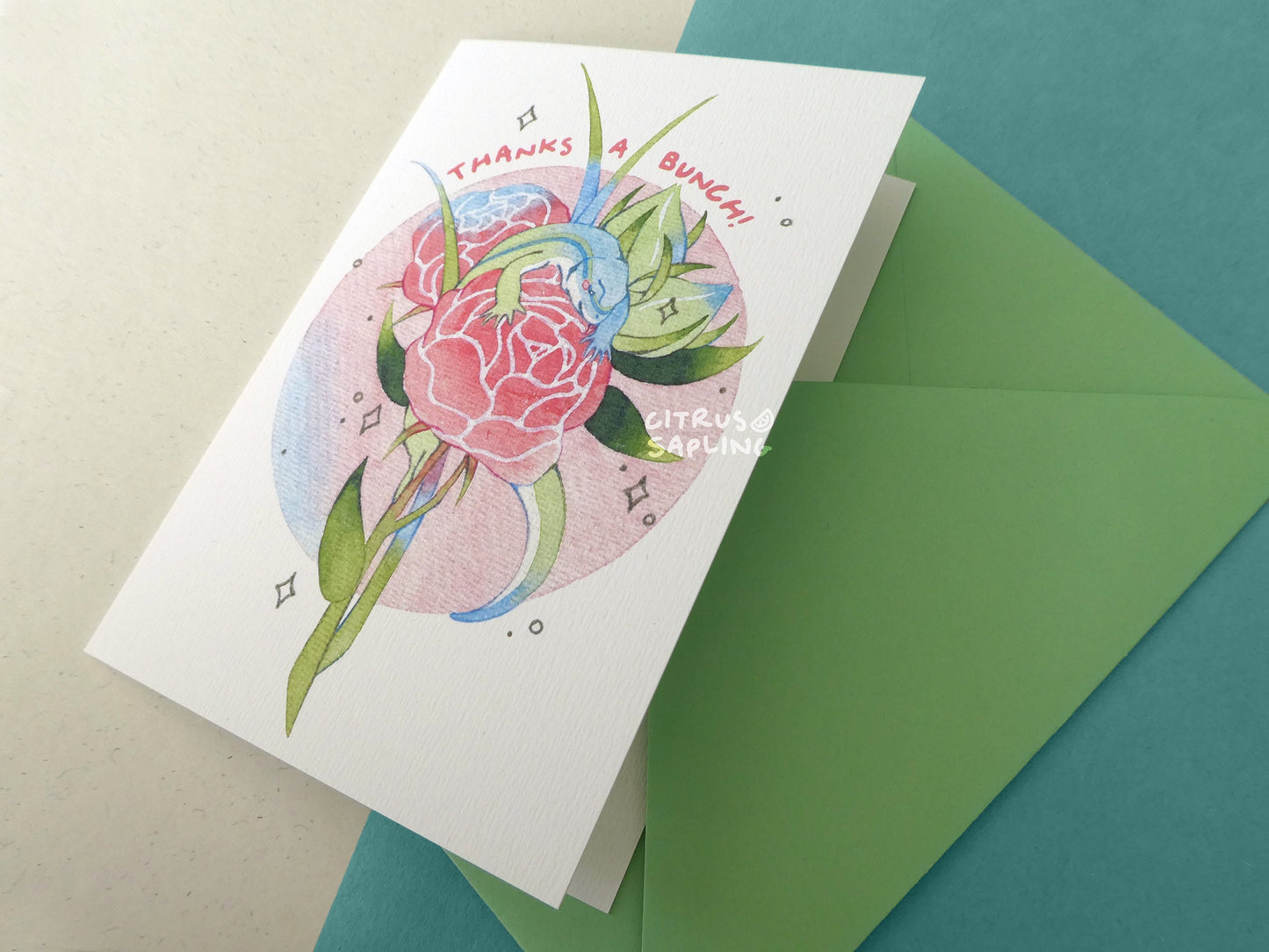 Lizard Thanks a Bunch Greetings Card