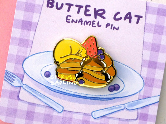 Butter Cat Enamel Pin