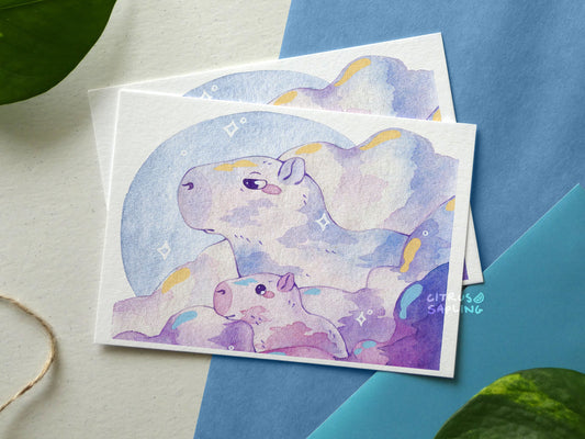 Cloudy Capybaras Postcard