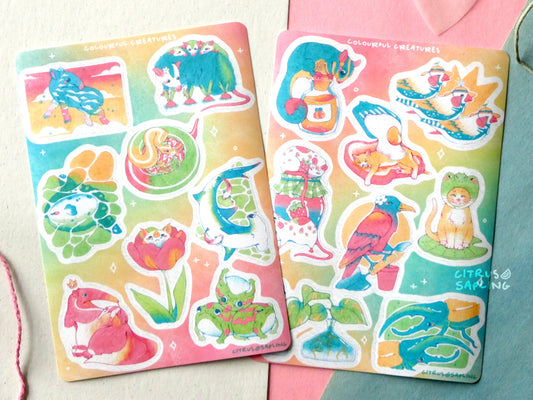 Colourful Creatures Sticker Sheet