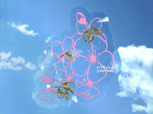 Cherry Blossom Bumblebees Suncatcher