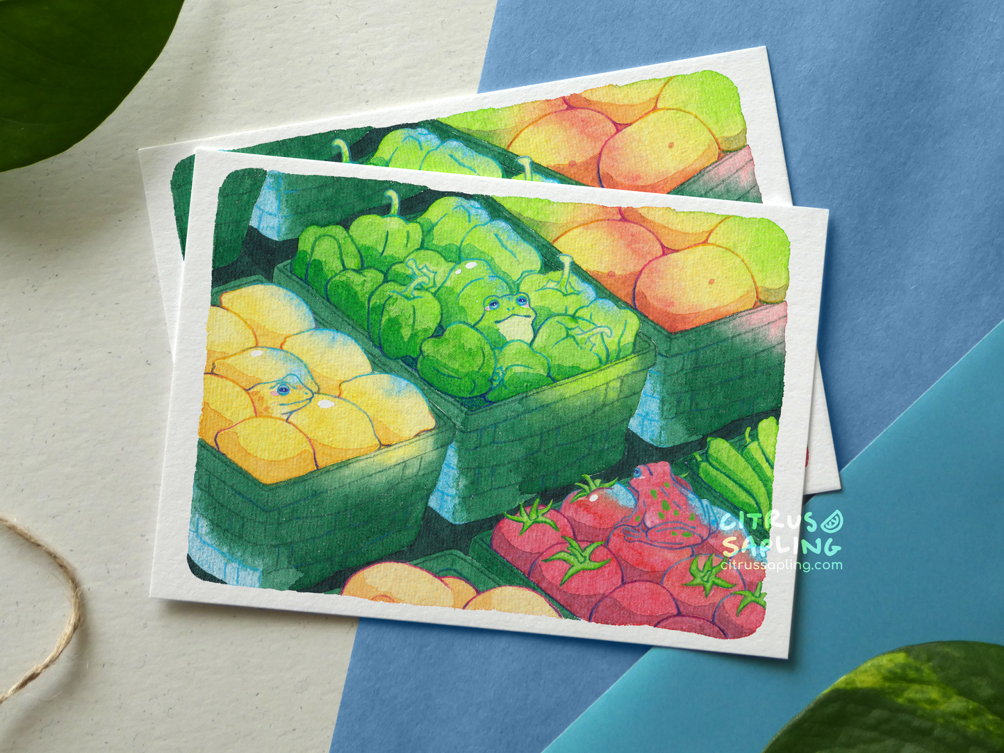 Frog Groceries Postcard Print