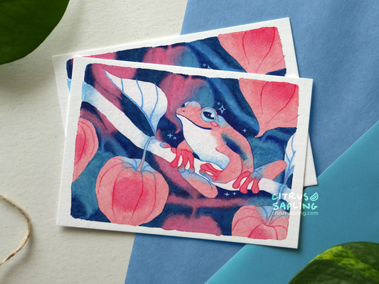 Lantern Frog Postcard Print