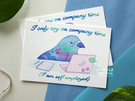 Self Employed Pigeon Postcard Print