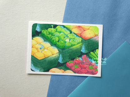 Frog Groceries Postcard Print