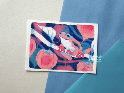 Lantern Frog Postcard Print