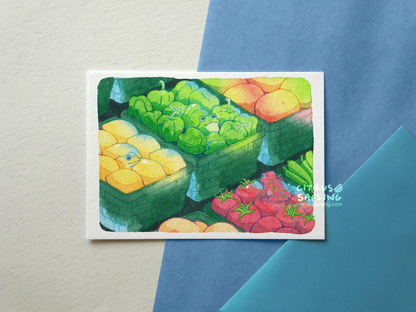 Frog Groceries Postcard Print