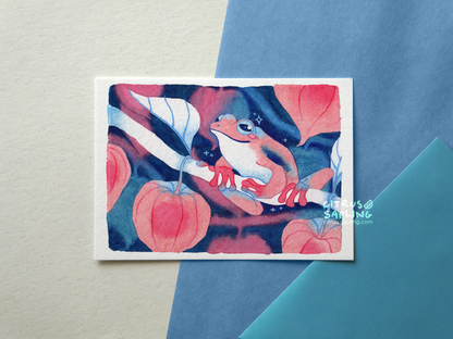 Lantern Frog Postcard Print