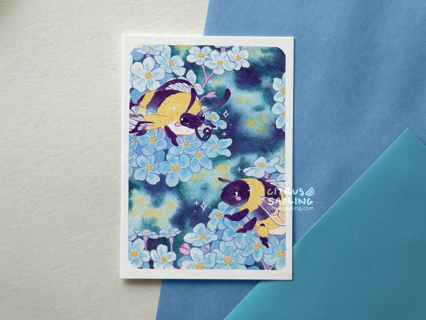 Forget Me Nots Postcard Print