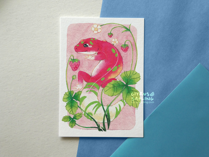 Strawberry Gecko Postcard Print