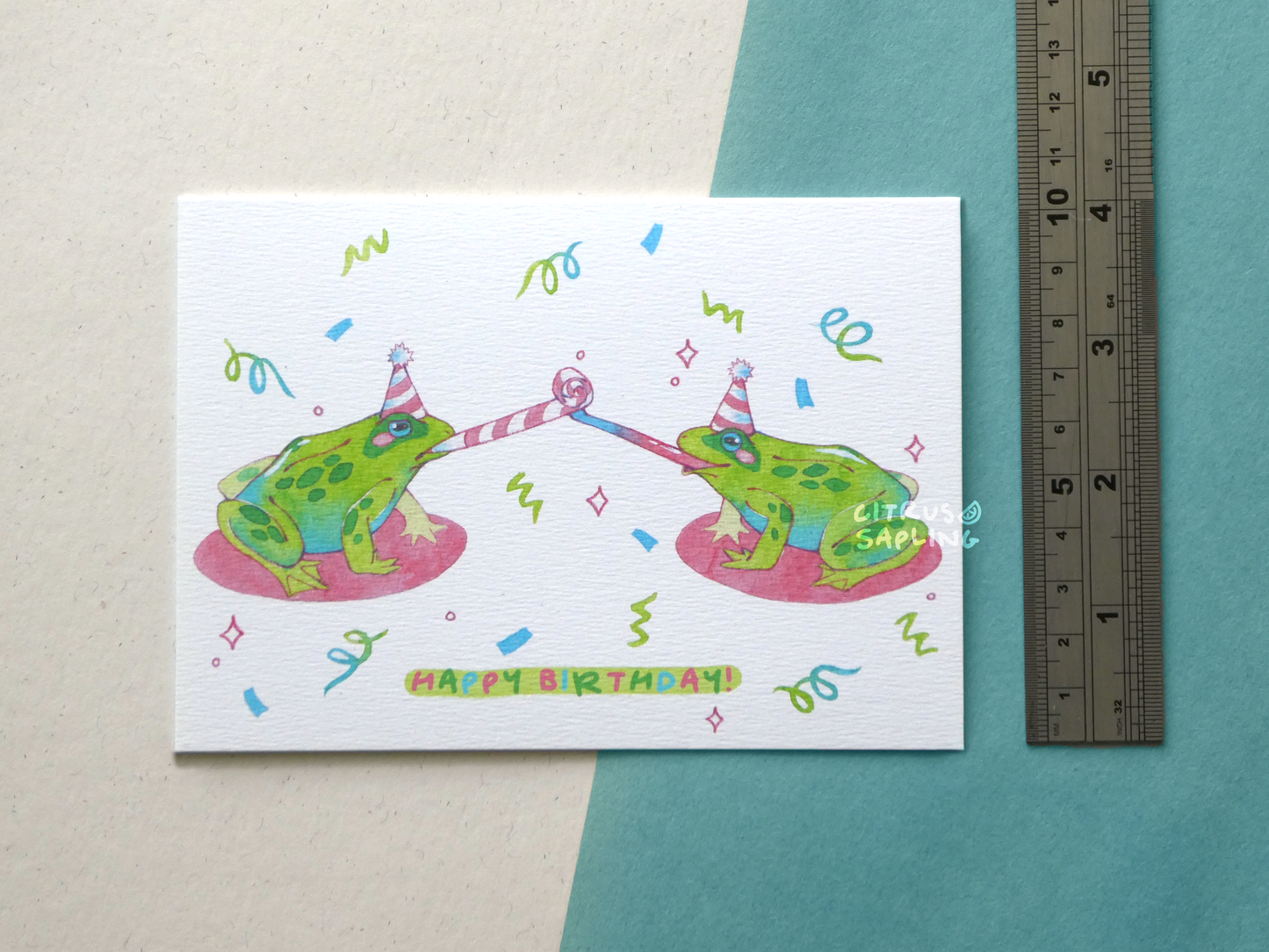 Frogs Happy Birthday Greetings Card