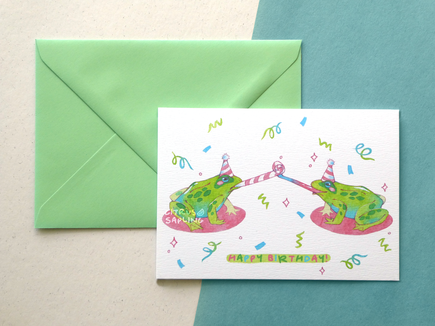 Frogs Happy Birthday Greetings Card