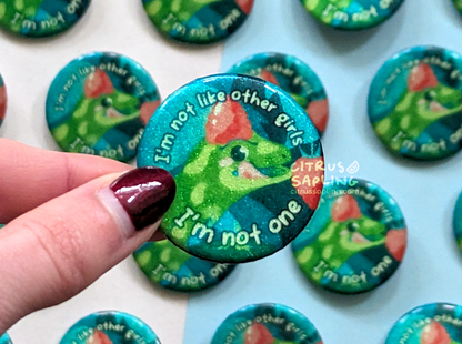 Not Like Other Girls Lizard Glitter Badge