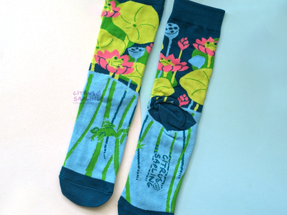 Lotus Frog Socks