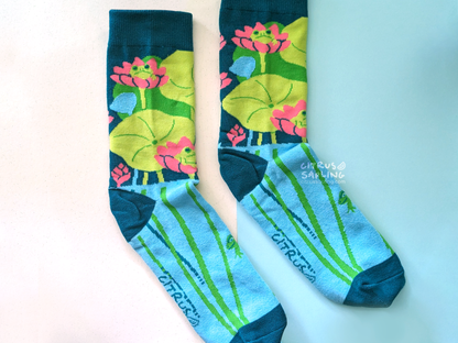 Lotus Frog Socks