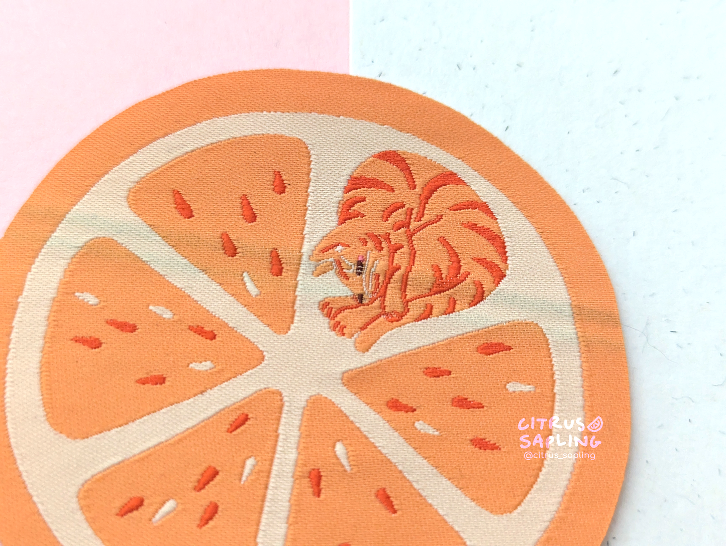 Orange Cat Woven Patch