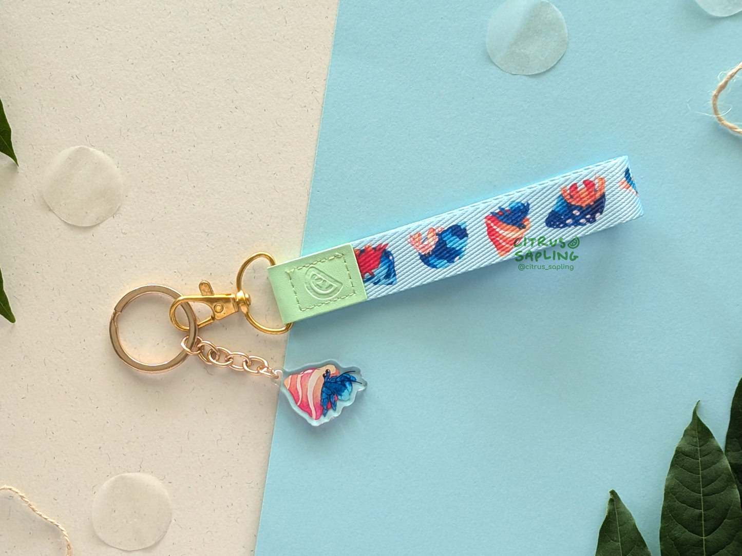 Hermit Crab Mini Lanyard Keyring