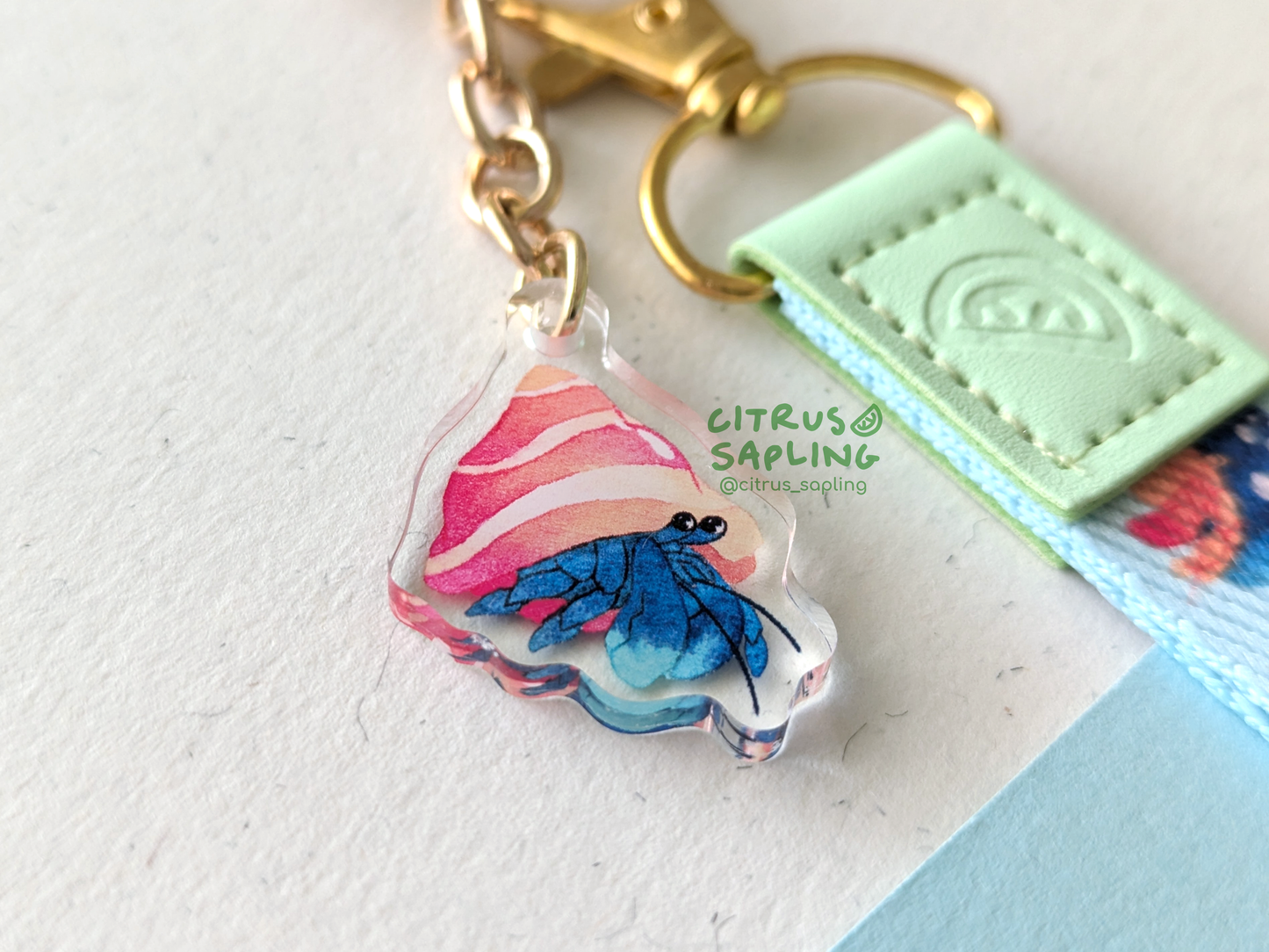 Hermit Crab Mini Lanyard Keyring