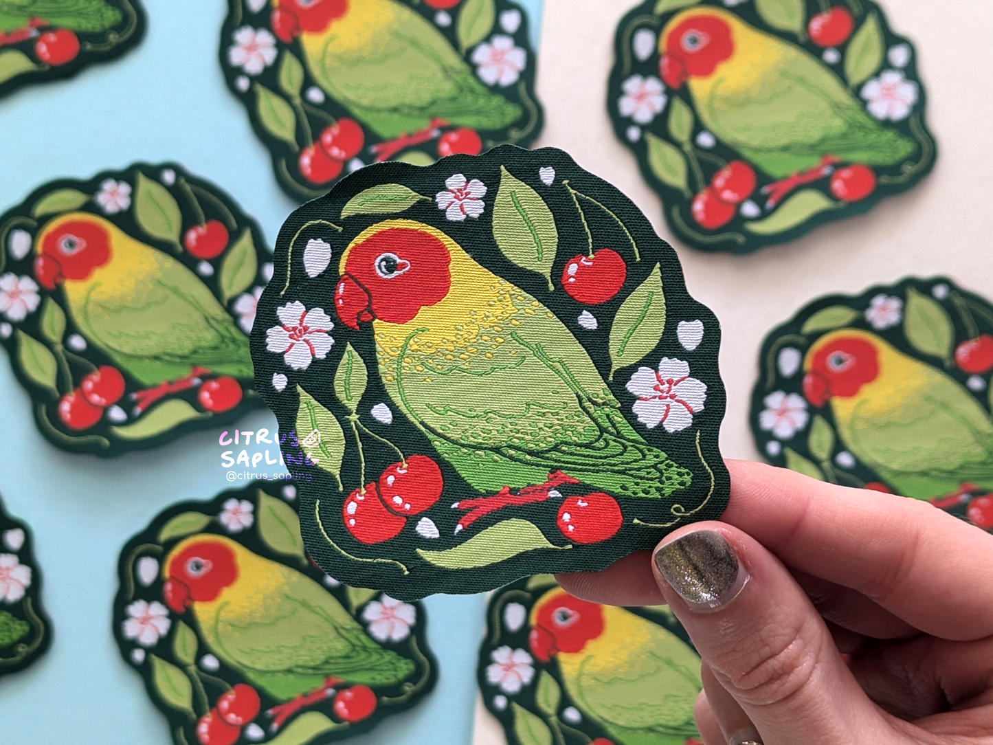 Lovebird Woven Patch