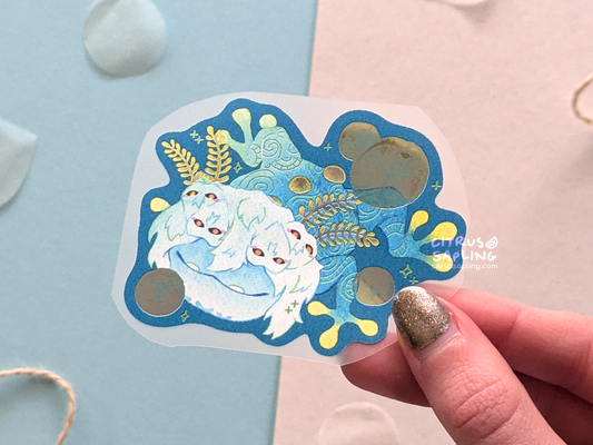 Cave Frog Silver Foiled Sticker