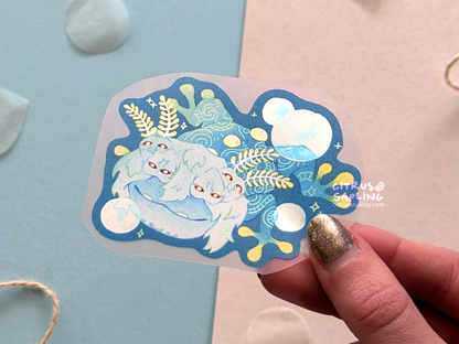 Cave Frog Silver Foiled Sticker