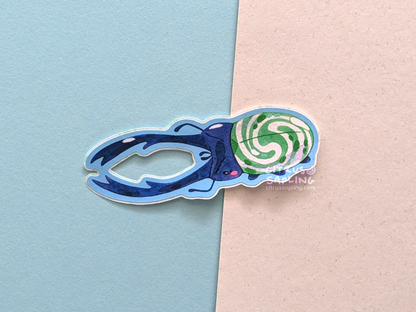 Mint Swirl Stag Beetle Sticker