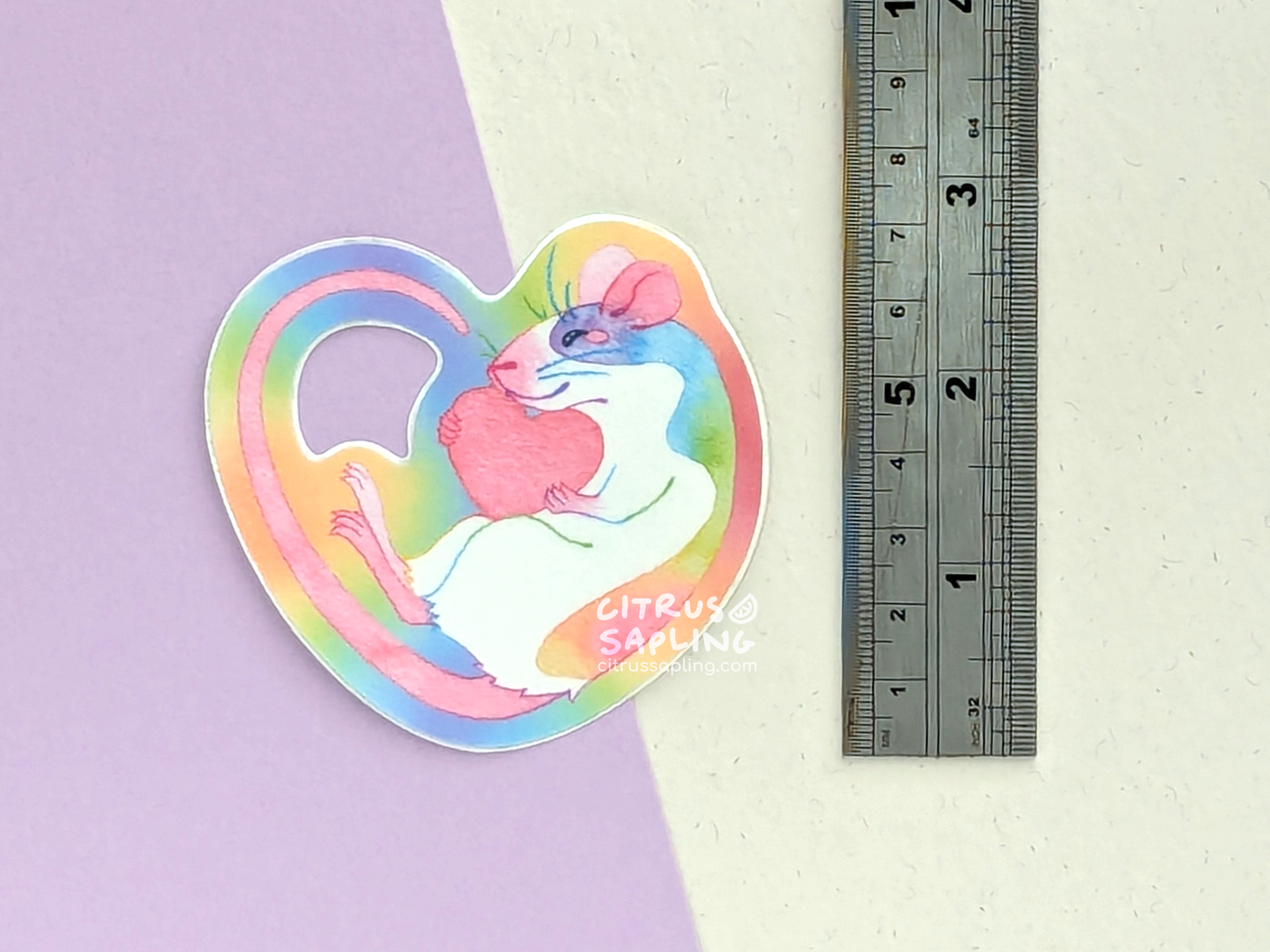 Rainbow Rat Glitter Sticker