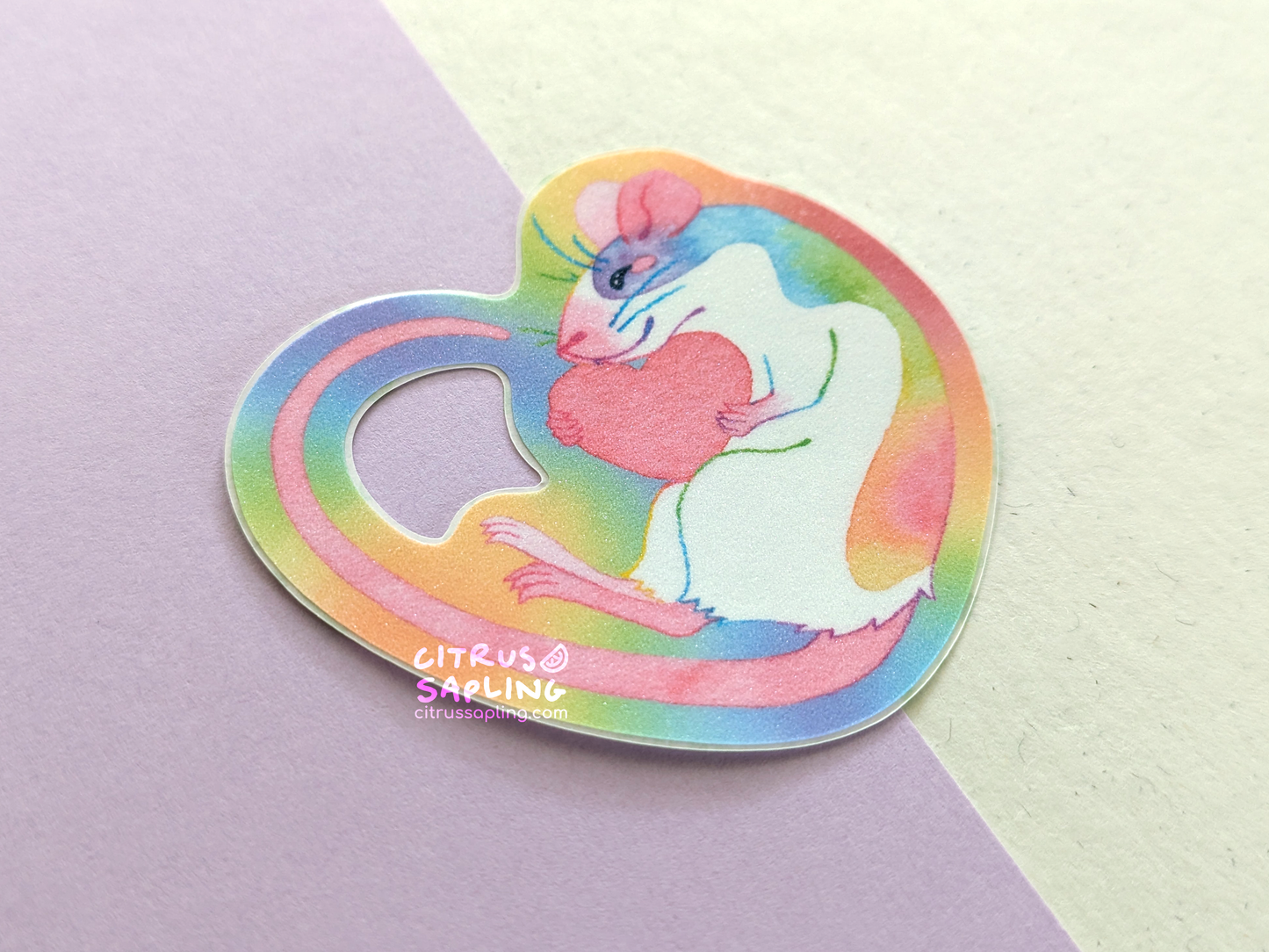 Rainbow Rat Glitter Sticker