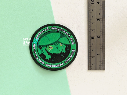 Bothered Frog Woven Patch