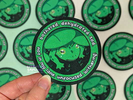 Bothered Frog Woven Patch