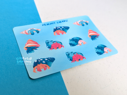 Hermit Crabs Mini Sticker Sheet