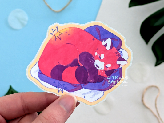 Sleepy Red Panda Sticker