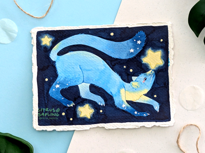 Nocturnal Pine Marten Original Watercolour Painting