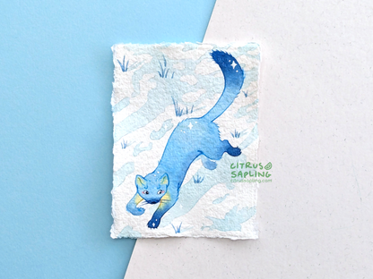 Sparkling Pine Marten Original Watercolour Painting