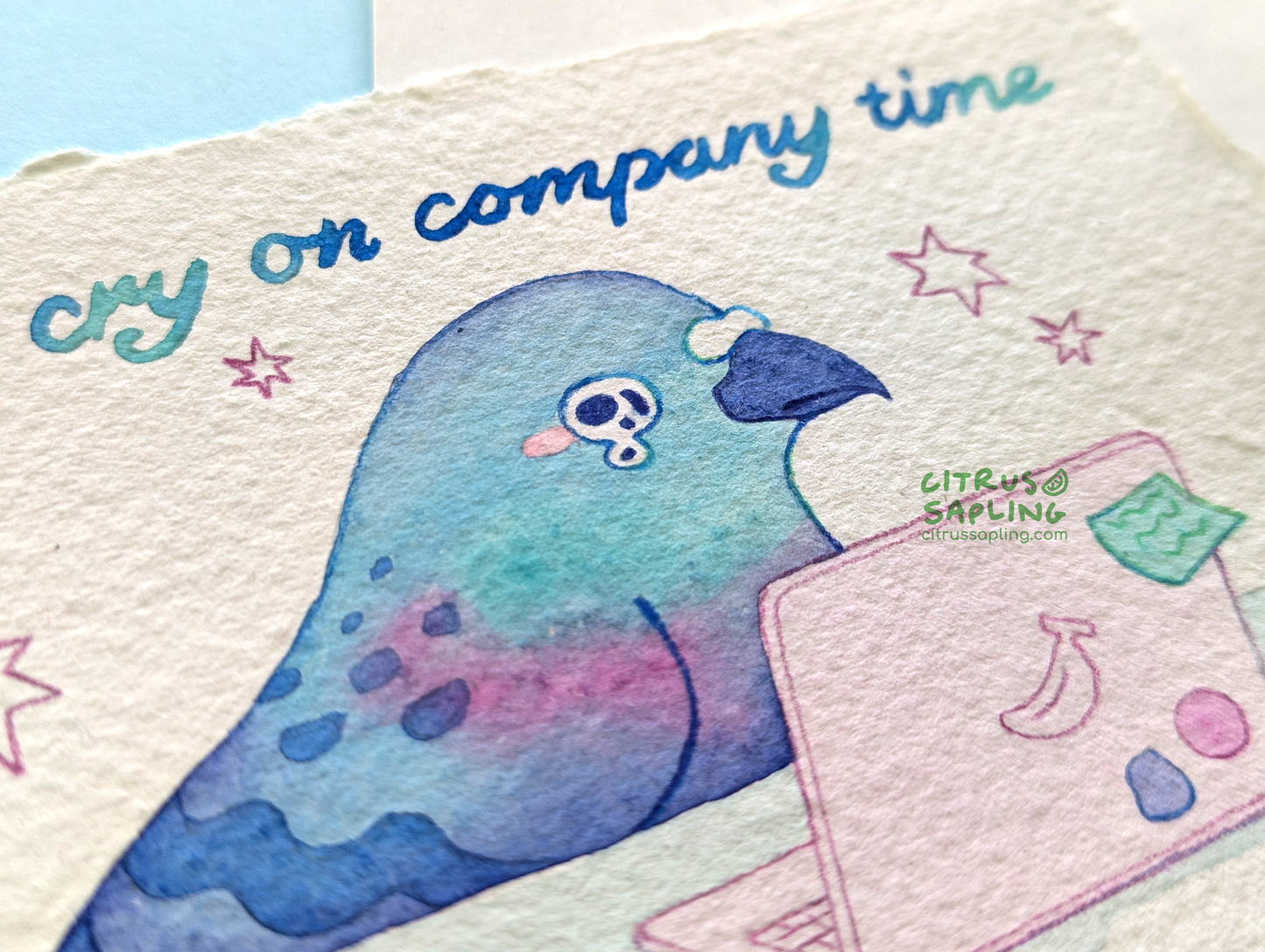 Self Employed Pigeon Original Watercolour Painting