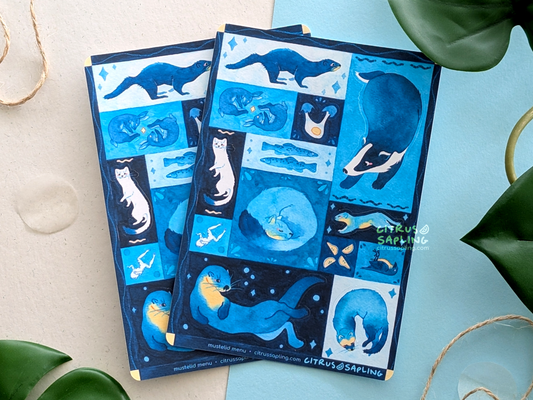 Mustelid Menu Sticker Sheet