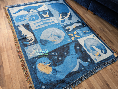 Mustelid Menu Woven Throw Blanket