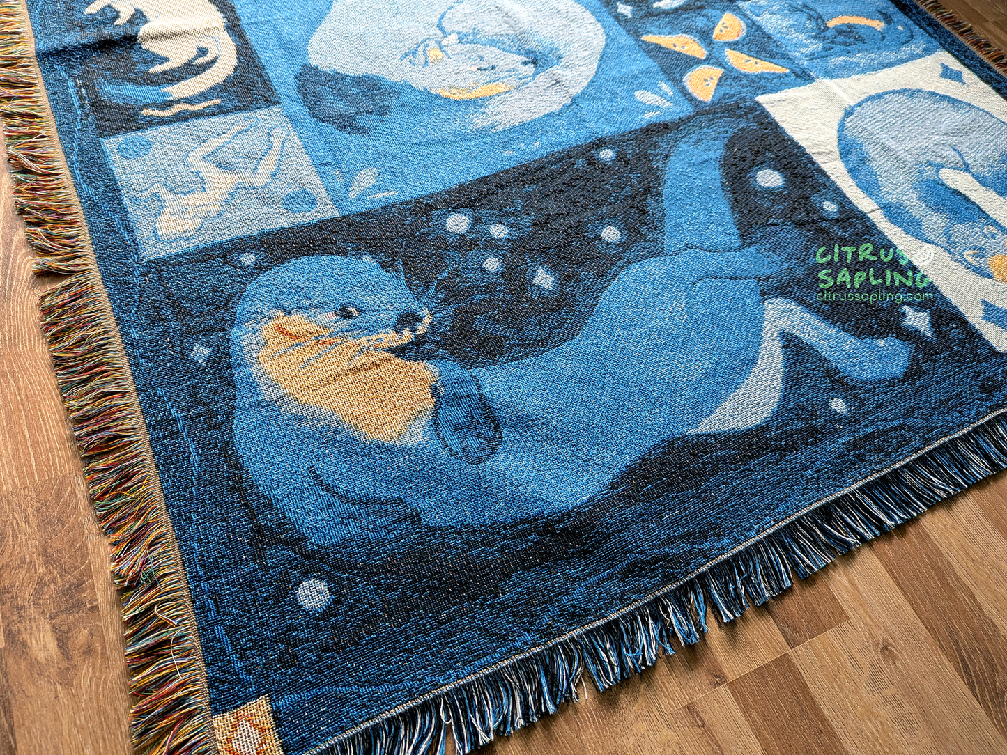 Mustelid Menu Woven Throw Blanket