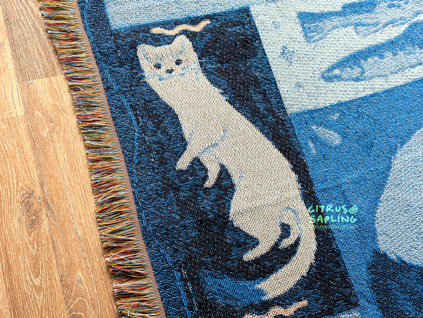 Mustelid Menu Woven Throw Blanket