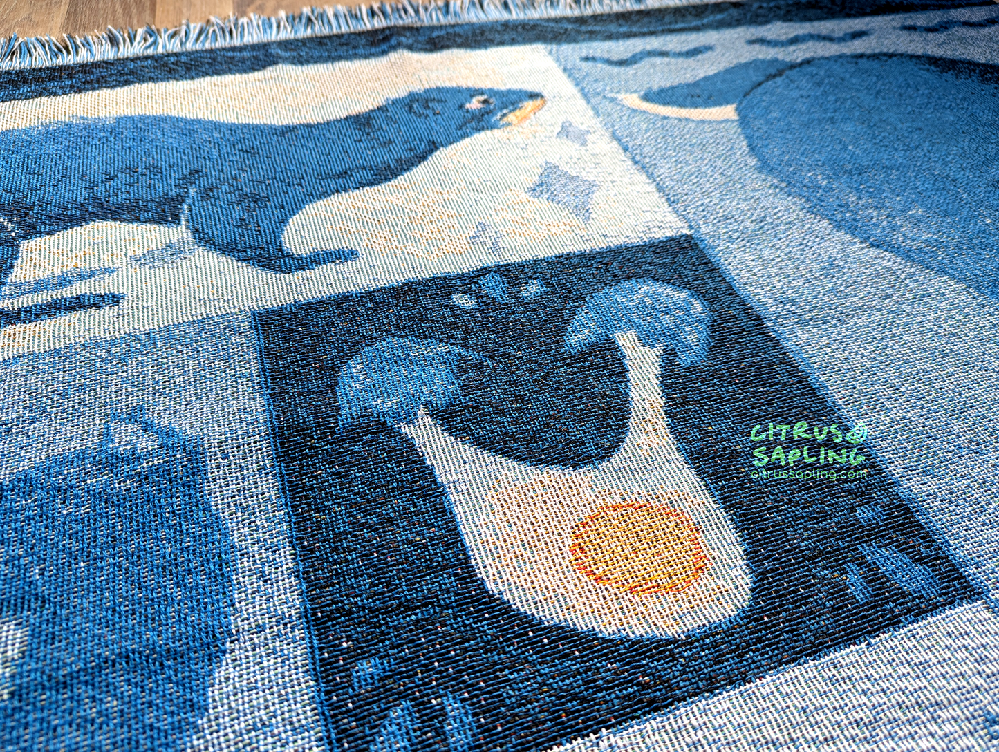 Mustelid Menu Woven Throw Blanket