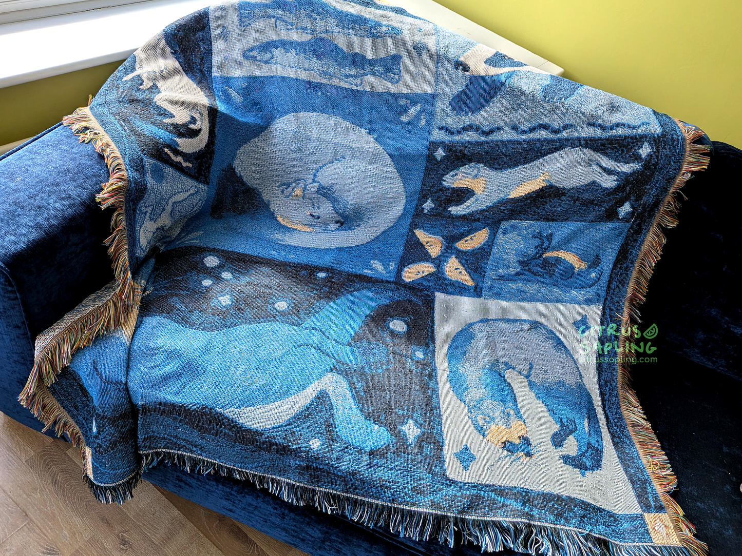 Mustelid Menu Woven Throw Blanket