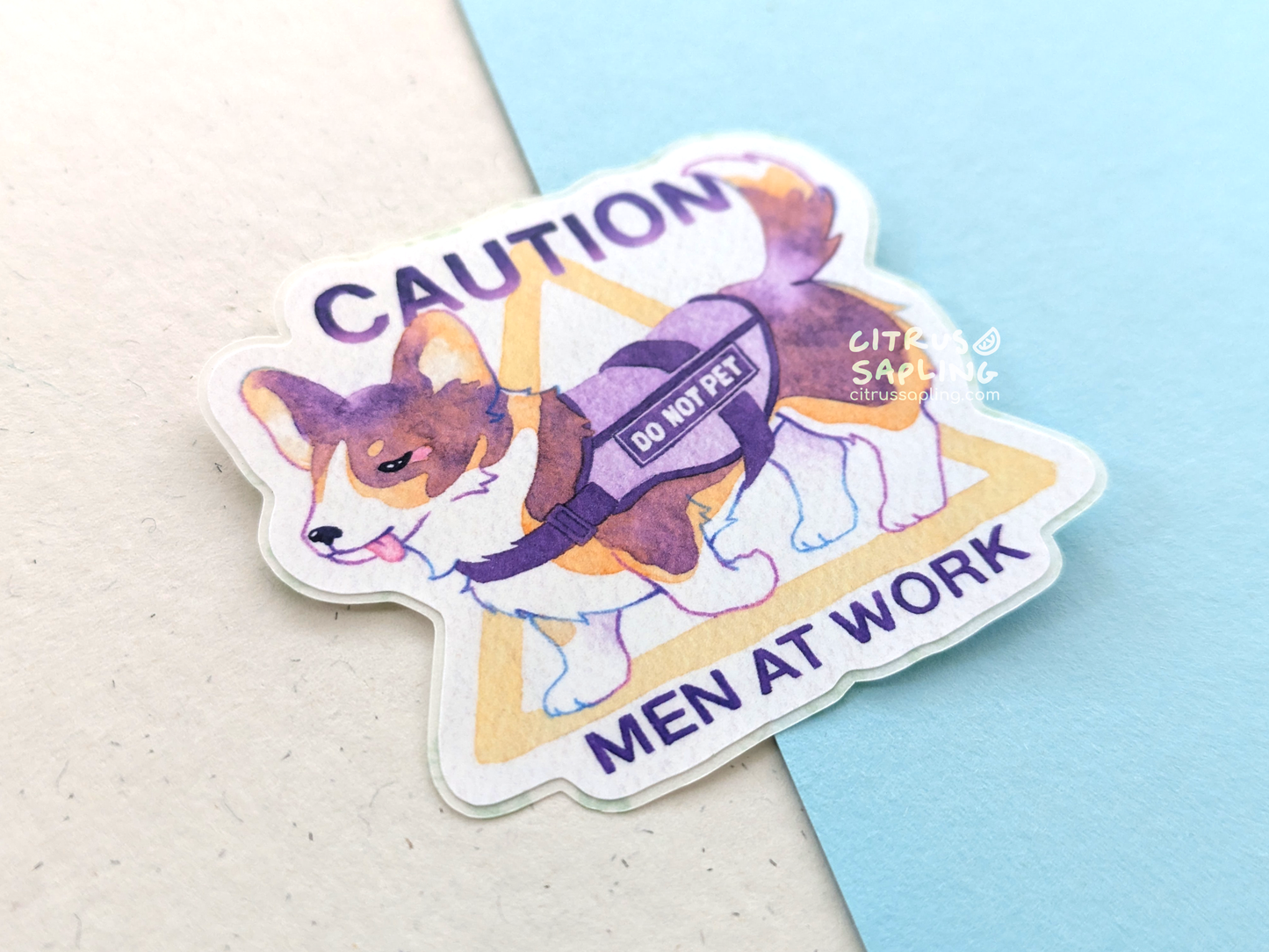 Men at Work Corgi Sticker