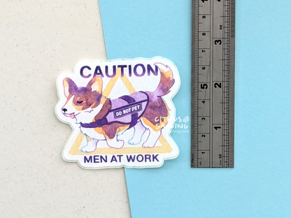 Men at Work Corgi Sticker